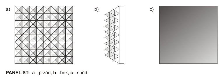 panel akustyczny ps panel akustyczny ps tył, przód bok