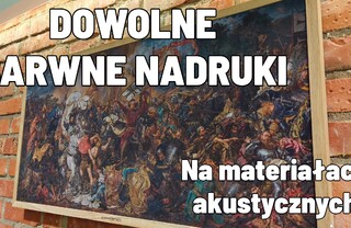 Barwne nadruki na materiałach akustycznych