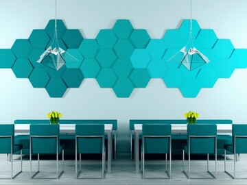 Panele akustyczne DECOR sześciokąt heksagonalne, gładkie, ścięte